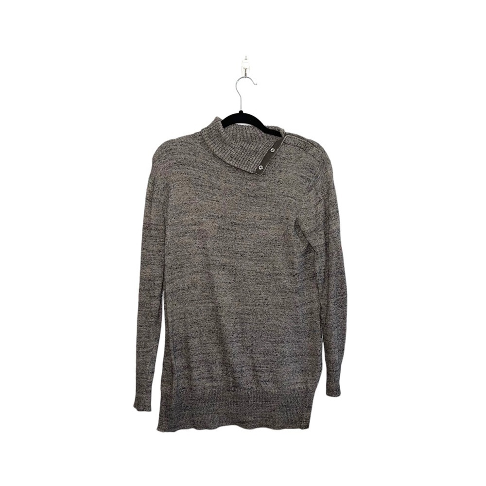 GAP Brown Heathered Snap Neck Turtleneck Tunic Sweater Small Women’s